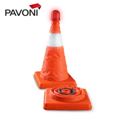 파보니 자동차 경광등 안전용품 LED 접이식 안전콘 - 접이식 디자인과 LED 반사판 안전 도구 이미지